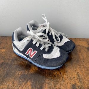 New Balance Unisex Kids Classic 574 Sneakers Red White Blue US Size 9 Lace Up